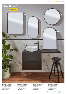 Lustro Tisa Slim w czarnej ramie 50x80 cm promocja w Castorama