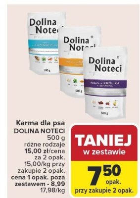 Karma dla psa DOLINA NOTECI 500 g różne rodzaje promocja w Carrefour