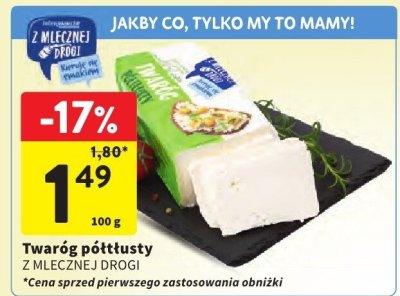 Twaróg półtłusty Z MLECZNEJ DROGI promocja w Intermarche