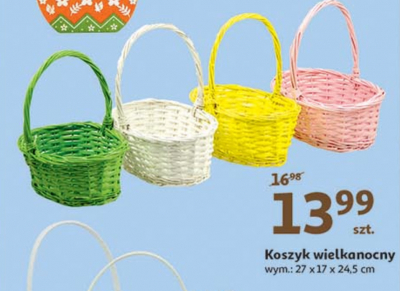 Koszyk wielkanocny 27 x 17 x 24.5 cm zielony promocja