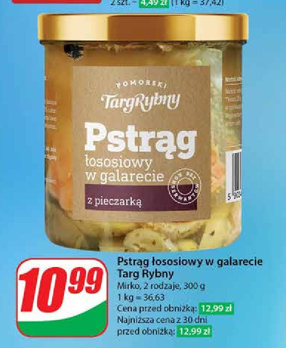 Pstrąg łososiowy w galarecie z pieczarką Pomorski targ rybny promocja w Dino