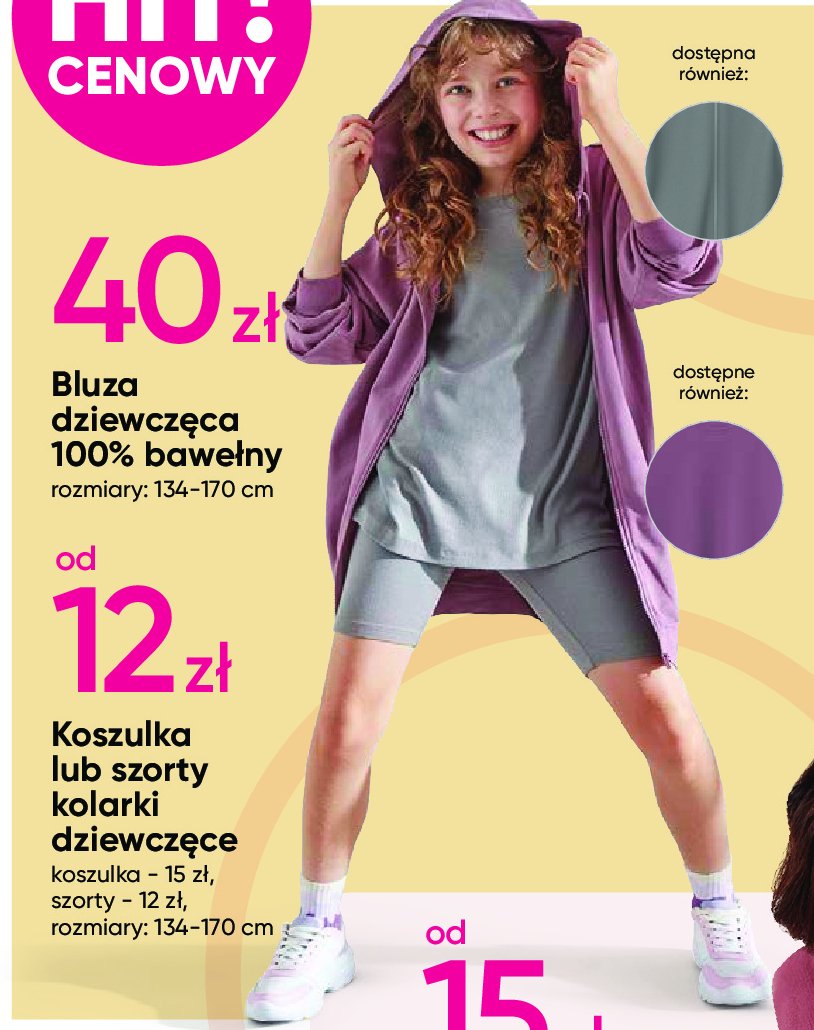Bluza dziewczęca 134-170 cm promocja w Pepco