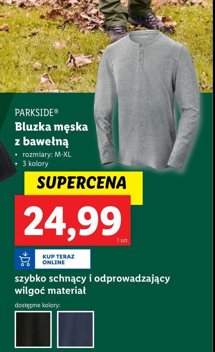 Bluzka męska m-xl Parkside promocja w Lidl