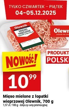 Mięso mielone z łopatki wieprzowej Olewnik, 700 g promocja w Twój Market