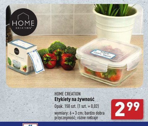 Etykiety na żywność Home creation promocja