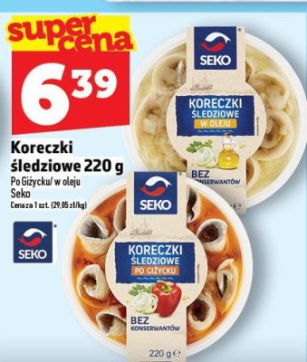 Koreczki śledziowe Seko 220g promocja w TOPAZ