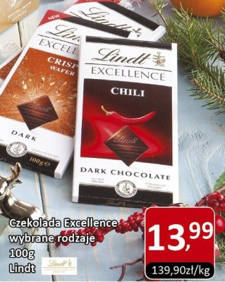 Czekolada Excellence Lindt wybrane rodzaje 100g promocja w Market Point