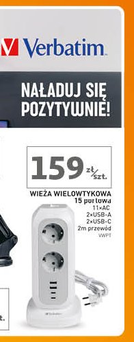 Wieża wielowtykowa 15 portowa Verbatim promocja