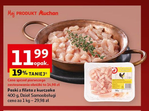 Filet z piersi kurczaka paski Auchan promocja w Auchan