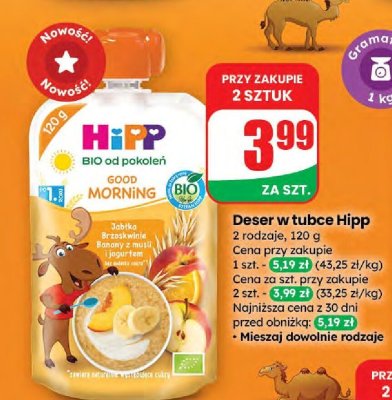 Deser w tubce Hipp 2 rodzaje promocja w Dino