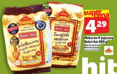 Makaron 4-jajeczny Babci Ani 400 g promocja w TOPAZ