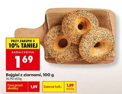 Bajgiel z ziarnami 100g promocja w Biedronka
