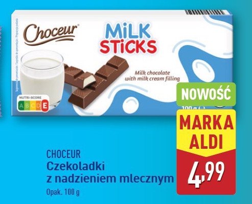 Czekoladki z nadzieniem mlecznym Choceur promocja w Aldi