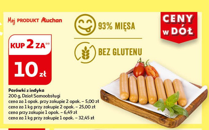 Parówki z indyka Auchan promocja