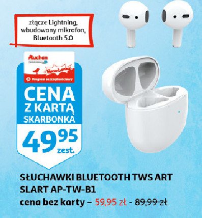 S艂uchawki douszne ap-tw-b1 bia艂e Art promocja