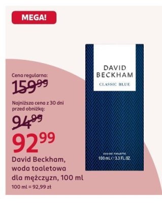 Woda toaletowa David Beckham dla mężczyzn promocja w Rossmann