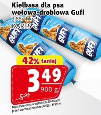 Kiełbasa dla psa wołowa-drobiowa Gufi 888/1 kg KARES promocja w Prim Market
