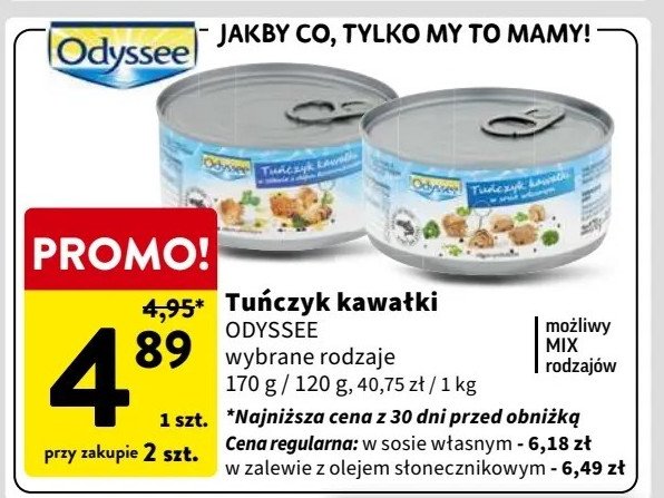 Tuńczyk w kawałkach w oleju słonecznikowym Odyssee promocja