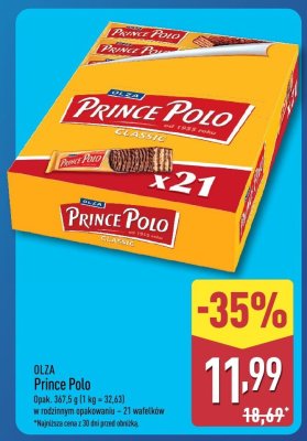 Wafle Prince Polo 21 szt. promocja w Aldi