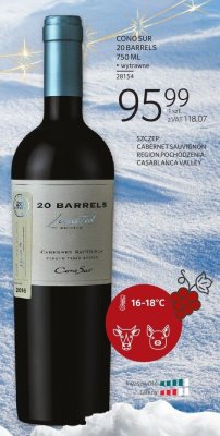 Wino Cono Sur 20 Barrels Cabernet Sauvignon promocja w Selgros