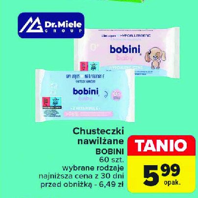 Chusteczki wilgotne z witaminą e Bobini baby promocja w Carrefour