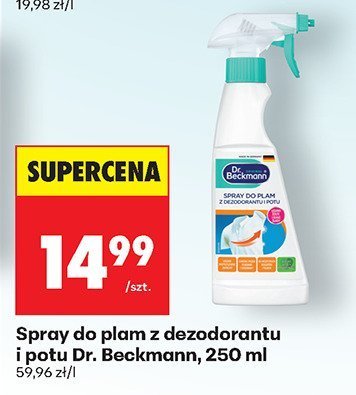 Spray do plam z dezodorantu i potu Dr. Beckmann, 250 ml promocja w Biedronka