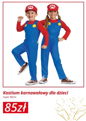 Kostium karnawałowy dla dzieci Super Mario promocja w KiK