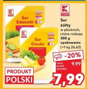 Ser edamski w plastrach K-classic promocja