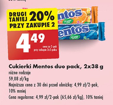 Dropsy spearmint Mentos classic promocja