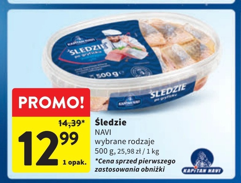 Śledzie po gryficku Kapitan Navi promocja w Intermarche