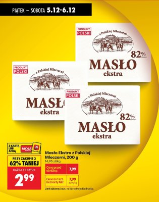 Masło Ekstra z Polskiej Mleczarni promocja w Biedronka