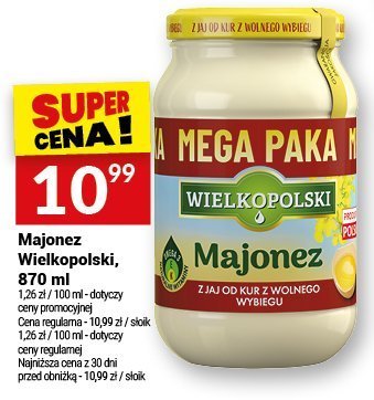 Majonez Wielkopolski, 870 ml promocja w Twój Market
