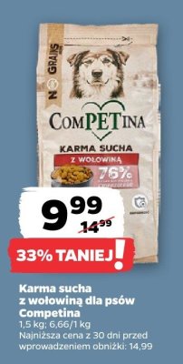 Karma sucha z wołowiną dla psów Compe Tina promocja w Netto