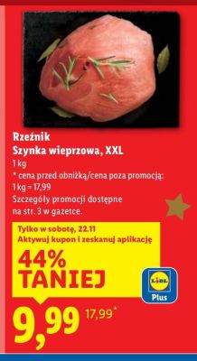 Szynka wieprzowa rzeźnik XXL promocja w Lidl