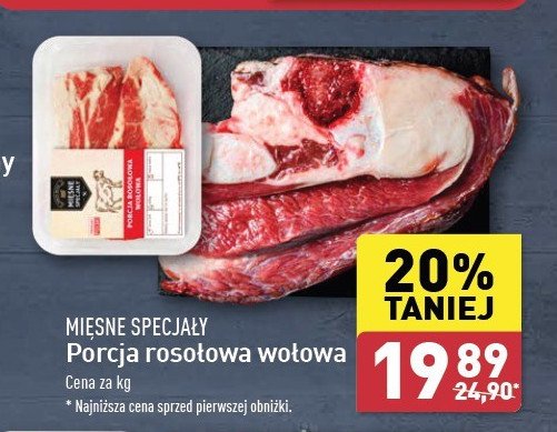 Porcja rosołowa wołowa Mięsne specjały zawsze świeże promocja w Aldi