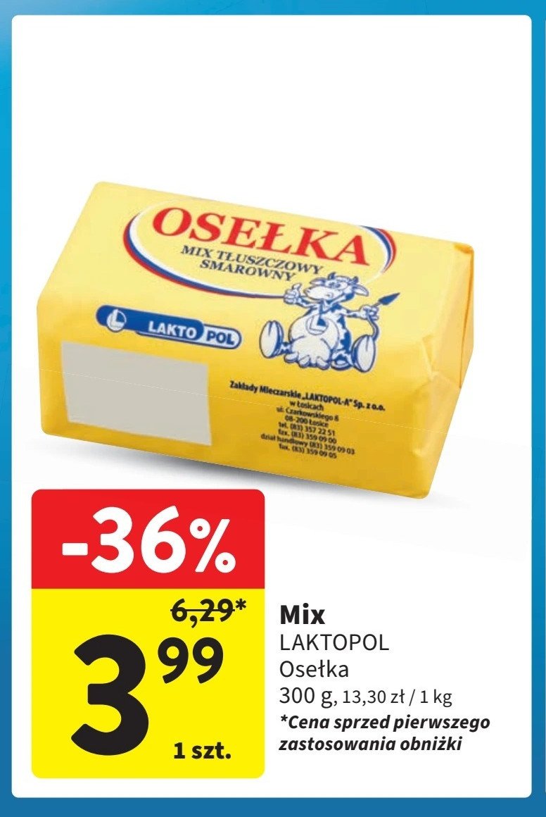 Osełka mix tłuszczowy Laktopol promocja