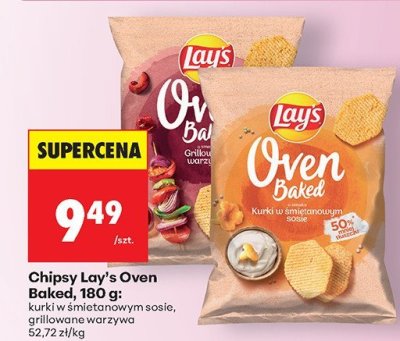 Chipsy Lay's Oven Baked, 180 g: kurki w śmietanowym sosie, chipsy z warzywami promocja w Biedronka
