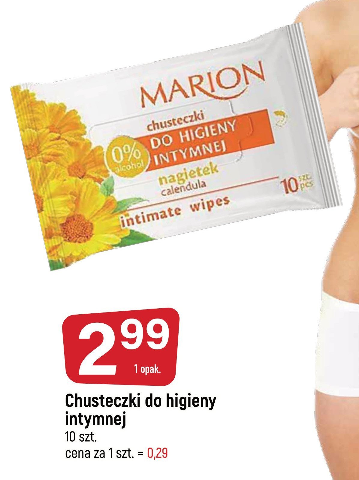 Chusteczki do higieny intymnej nagietkowe Marion promocja