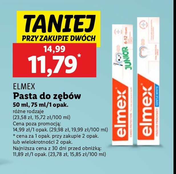 Pasta do zębów dla dzieci w wieku 6-12 lat Elmex junior promocja