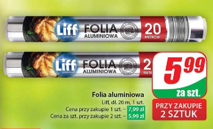 Folia aluminiowa 20 m Liff promocja