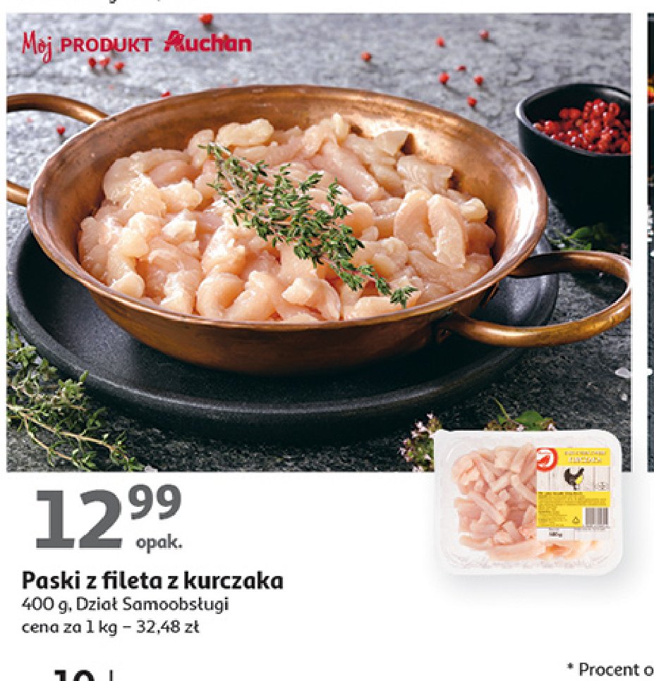 Filet z piersi kurczaka paski Auchan promocja