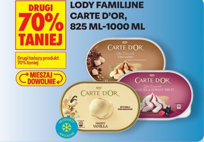 Lody familijne Carte d'Or 825 ml-1000 ml promocja w Biedronka