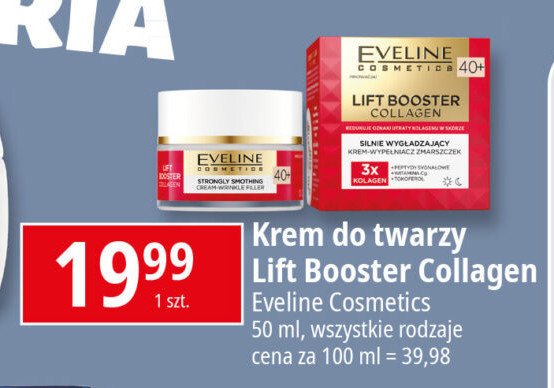 Krem do twarzy 40+ Eveline lift booster collagen promocja