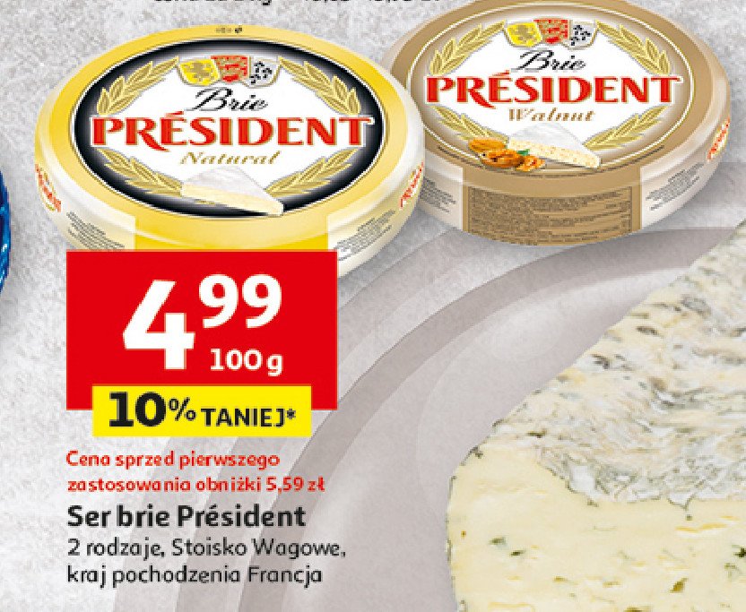 Ser brie z orzechami President promocja w Auchan