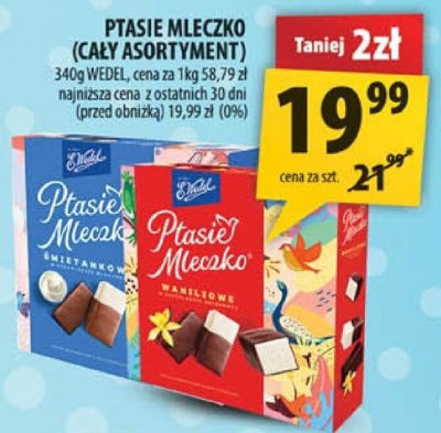 Czekoladki waniliowe E. wedel ptasie mleczko promocja w Arhelan