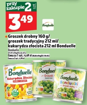 Groszek drobny 160 g / groszek tradycyjny 212 ml / kukurydza złocista 212 ml Bonduelle promocja w TOPAZ