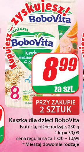 Kaszka mleczno-ryżowa 4 owoce Bobovita promocja