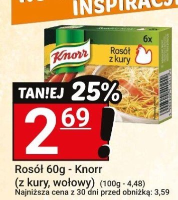 Rosół 60g - Knorr (z kury, wołowy) promocja w Hitpol