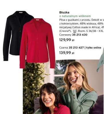 Bluzka z naturalnym włóknem czerwony promocja w Tchibo