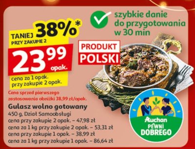 Gulasz wolno gotowany promocja w Auchan